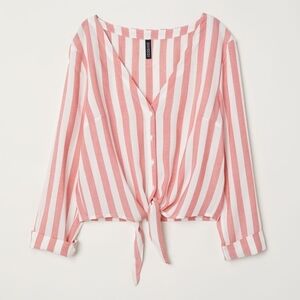 014. Nwot H&M striped tie waist top size 2